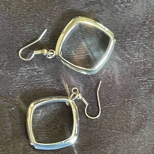 Silver Square Earrings